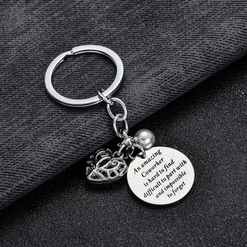 BESPMOSP Coworker Leaving Heart Keychain - Amazing Colleague Is Hard to Find, Difficult to Part With, Impossible to Forget - Goodbye Gifts for Best Coworker, Colleague and Boss - Image 3